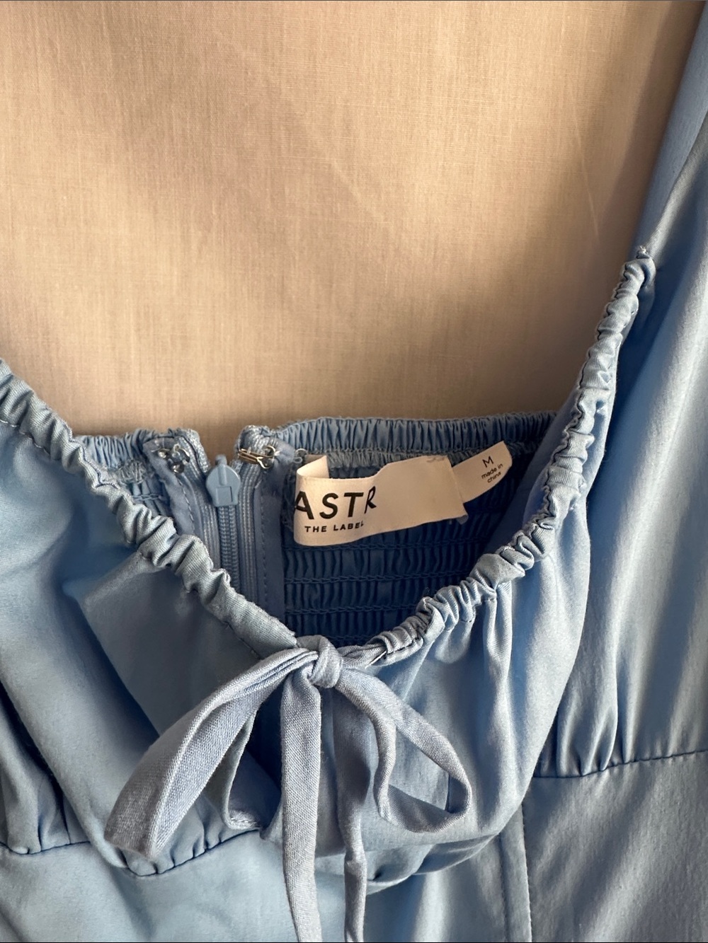 ASTR The Label Blue Corset Basque Waist Midi Dress M Cottagecore something blue - Picture 3 of 7